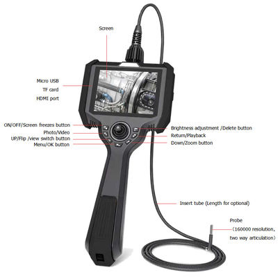 Portable Industrial Inspection Endoscope 160000 Pixel VH510-18-100