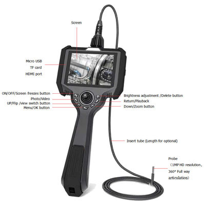 IP54 Portable Industrial Endoscope Direct View / Side View / Double View Direction