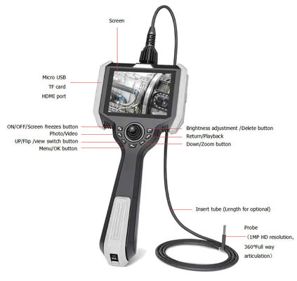 Industrial Multi Function Digital Endoscope Portable Inspection Endoscope VH510-80-500