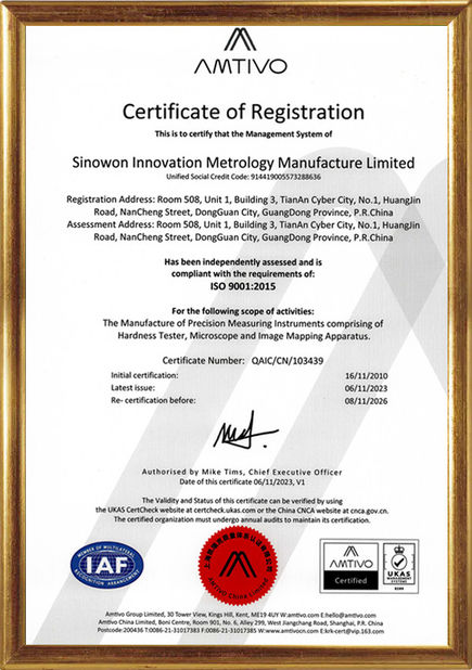 China Hoyamo and Sinowon Inc certification